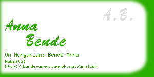 anna bende business card